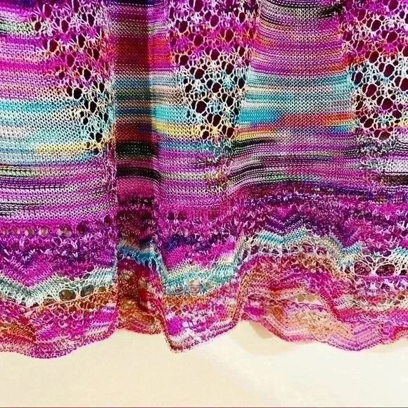 Laundry by Shelli Segal Multicolor Chic Knit Crochet Lined Mini Dress Size XS - Picture 5 of 10